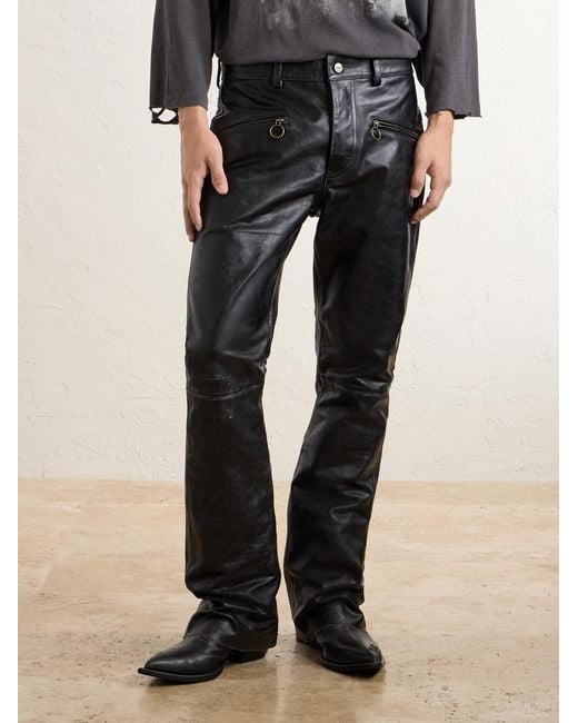 Enfants Riches Deprimes Blue Wicked Game Flared Leather Trousers for men