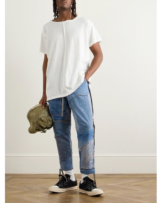 Jeans Cropped A Gamba Affusolata di Greg Lauren in Blue da Uomo