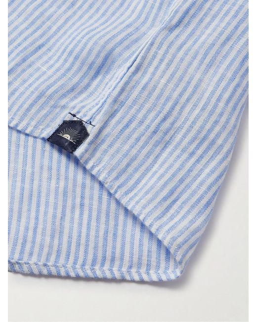 Faherty Brand Blue Laguna Striped Linen Shirt for men