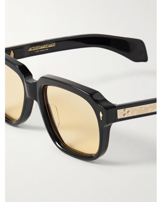 Jacques Marie Mage Black Union D-frame Acetate And Gold-tone Sunglasses for men