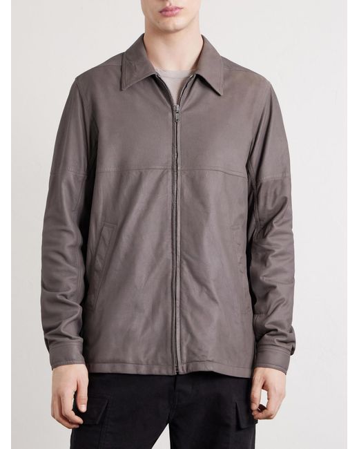 Rick Owens Brown Brad Leather Jacket for men