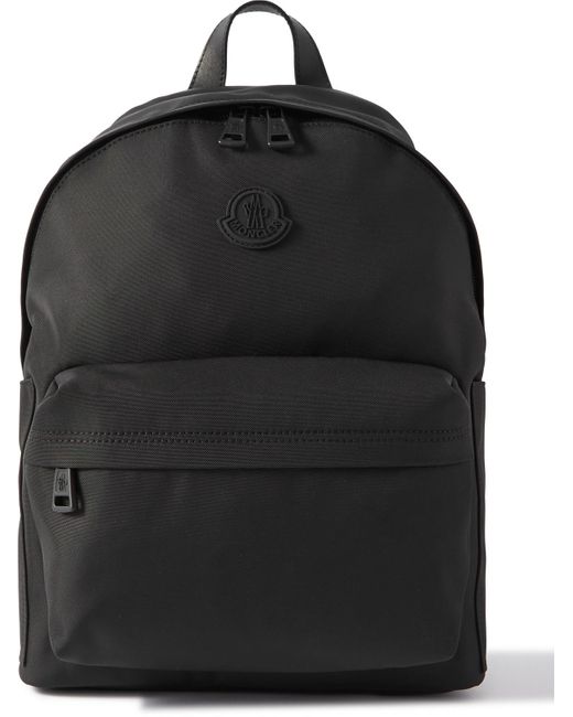 Moncler Black Pierrick Logo-appliquéd Leather-trimmed Nylon Backpack for men