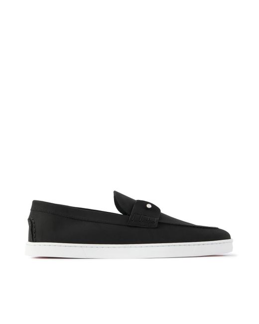 Christian Louboutin Black Chambeliboat Nubuck Loafers for men