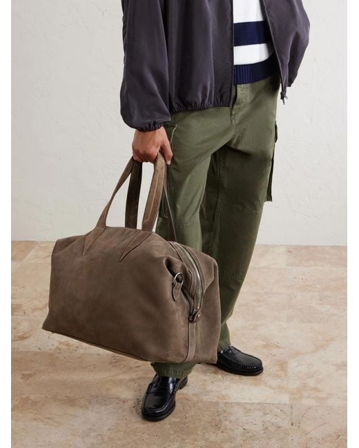 Metier Brown Nomad Suede Weekend Bag for men