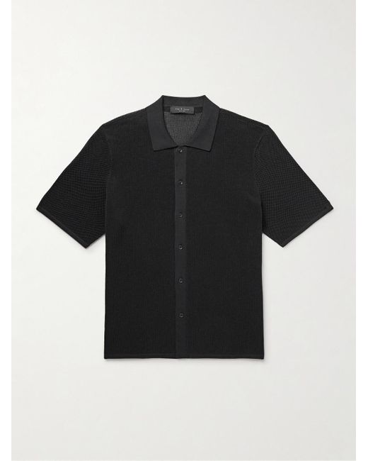 Rag & Bone Black Payton Cotton-piqué Shirt for men
