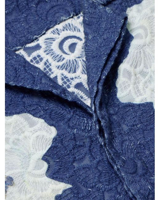 Orlebar Brown Maitan Hemd aus Baumwolle mit Reverskragen und Stickereien in Blue für Herren