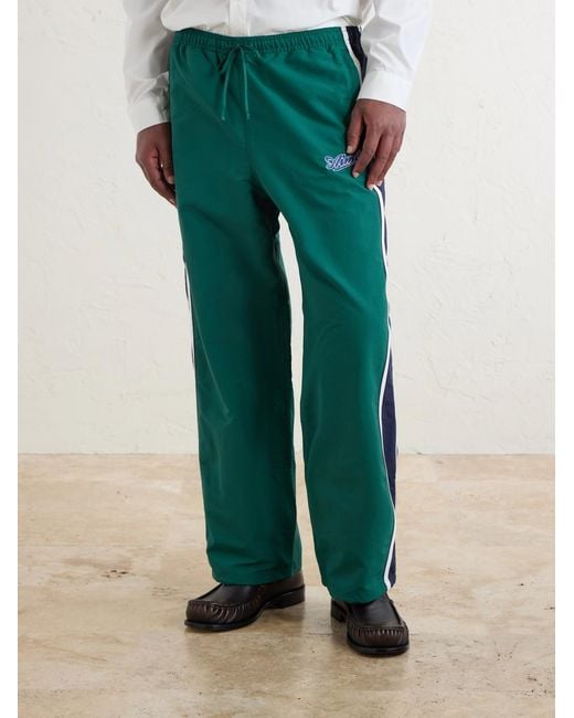 Aimé Leon Dore Green Logo-Embroidered Shell Track Pants for men