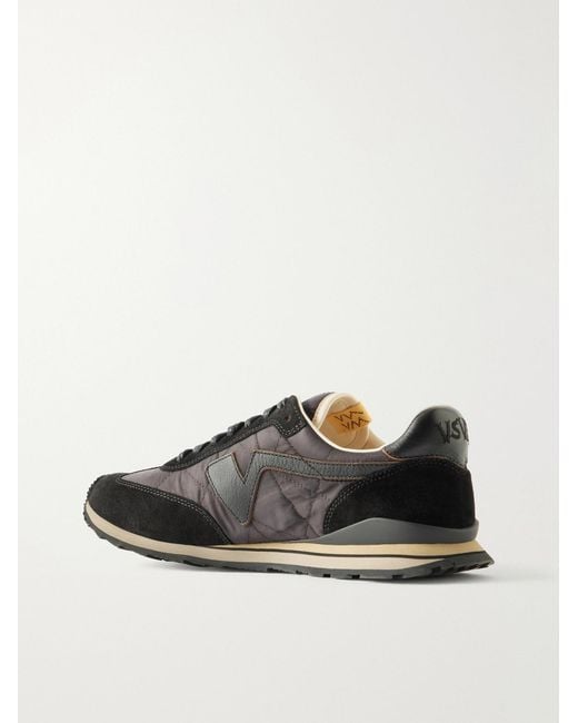 Visvim Black Fkt Runner Leather And Suede-Trimmed Shell Sneakers for men