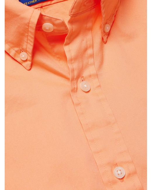 Polo Ralph Lauren Orange Logo-Embroidered Cotton Shirt for men
