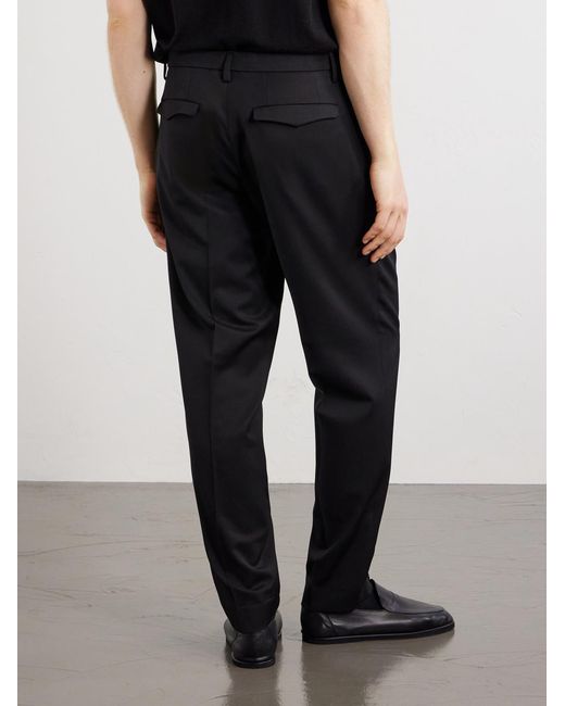 Barena Blue Straight-Leg Pleated Wool-Blend Gabardine Trousers for men