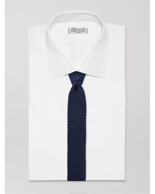 Charvet Krawatte aus Seidenstrick in Blue für Herren