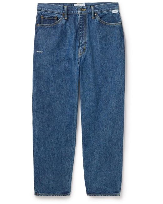 (w)taps Blue Bootcut Logo-embroidered Jeans for men