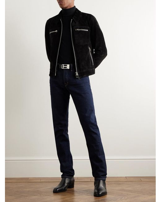 Tom Ford Black Cropped Suede Jacket for men