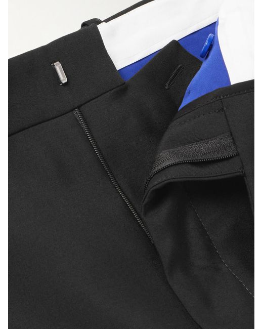 Burberry Black Straight-leg Logo-embellished Wool Trousers for men