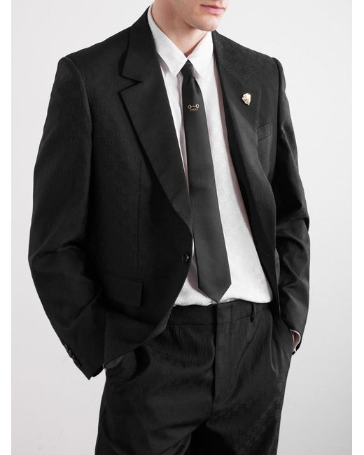 Gucci White 7Cm Silk-Twill Tie for men