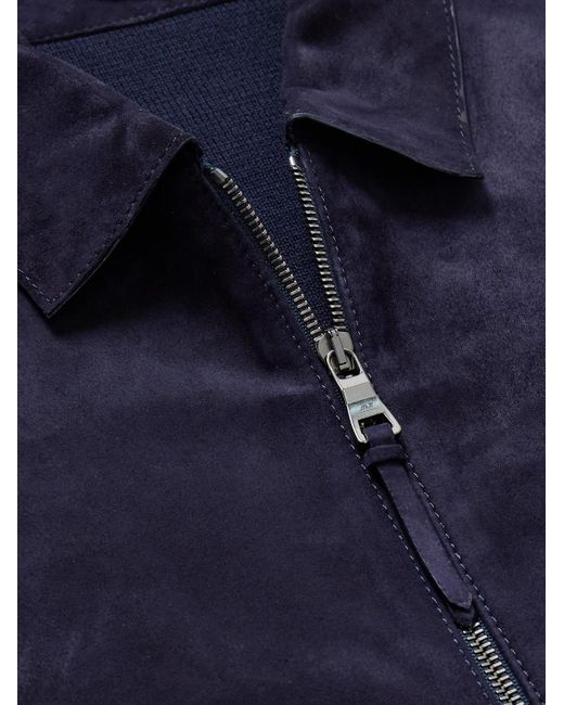 Mr P. Blue Merino Wool And Suede Blouson Jacket for men
