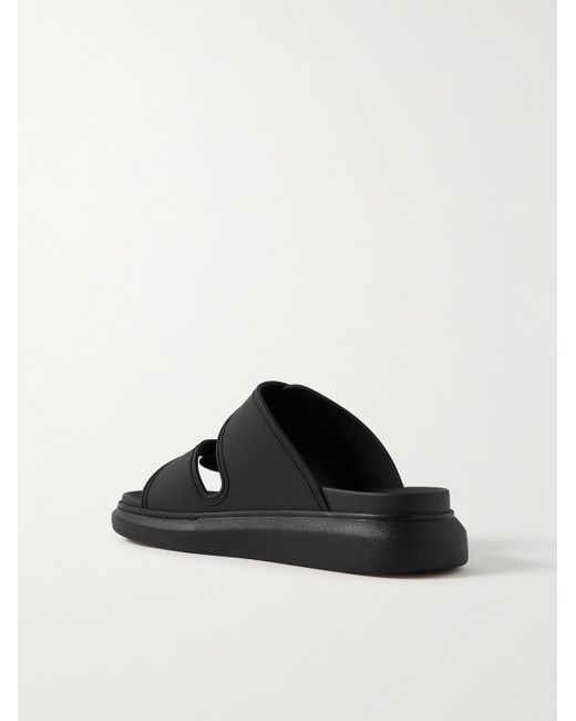 McQueen Black Exagerrated-Sole Rubber Slides for men