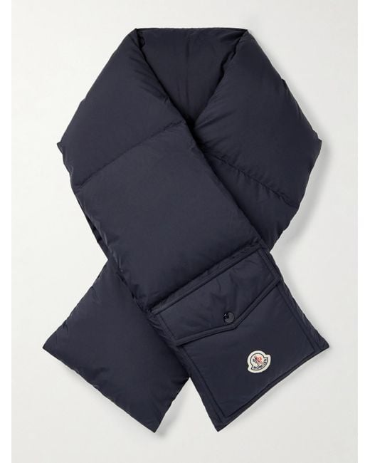 Moncler Daunenschal aus gestepptem Shell mit Logoapplikation in Blue für Herren