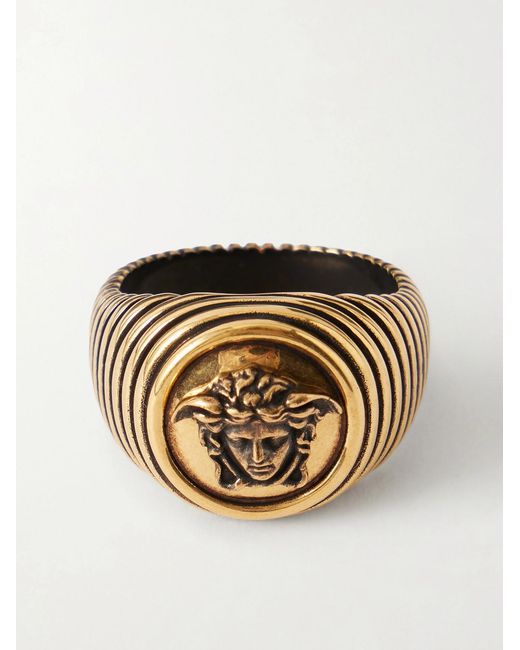Versace Metallic Medusa Gold-tone Ring for men