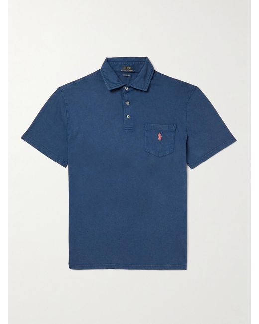 Polo Ralph Lauren Slim Fit Logo Embroidered Garment Dyed Cotton And Linen Blend Polo Shirt In 0215