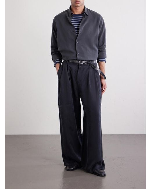 Kaptain Sunshine Blue Silk-gabardine Shirt for men