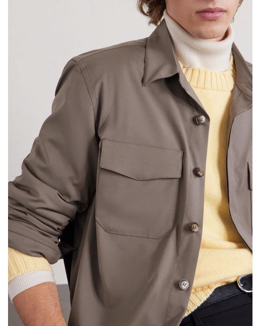 Canali Gray Wool-Blend Overshirt for men
