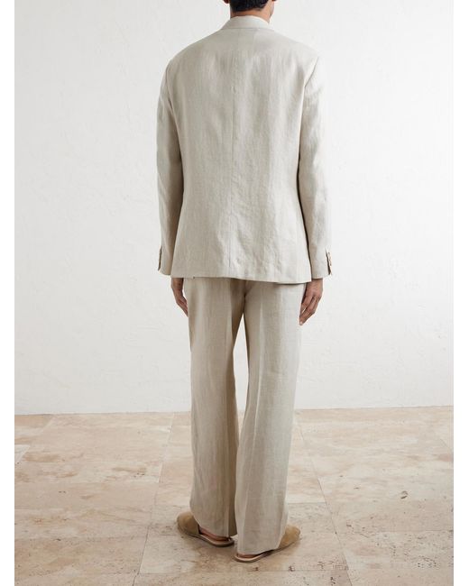 Kaptain Sunshine White Straight-leg Linen And Silk-blend Trousers for men
