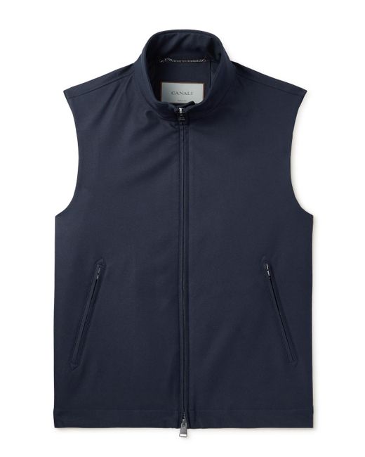 Canali Blue Aston Padded Shell Zip-Up Gilet for men