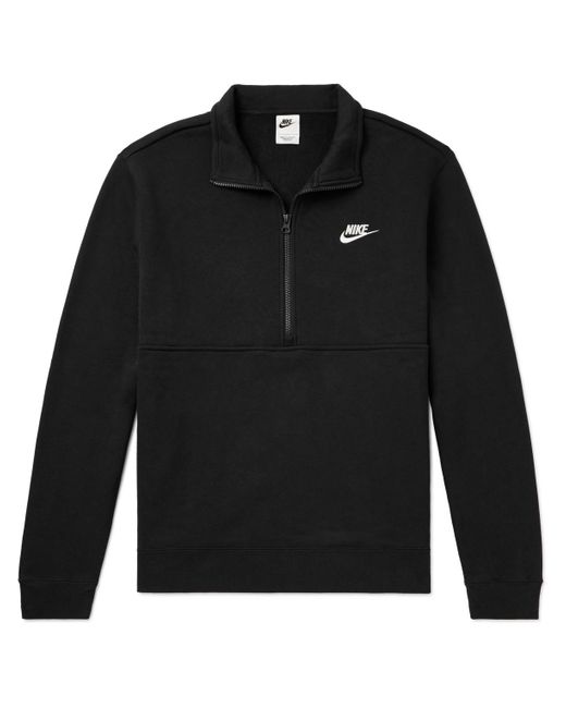 Nike Sportswear Club Logo-embroidered Cotton-blend Jersey Half-zip ...