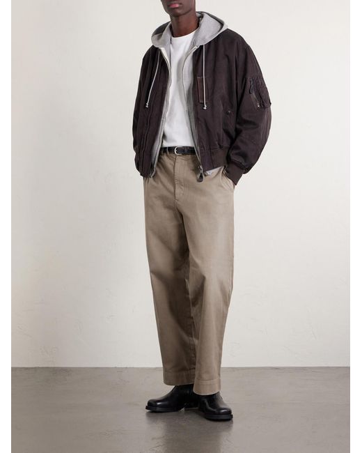 A.PRESSE Black B-15C Cotton And Silk-Blend Bomber Jacket for men