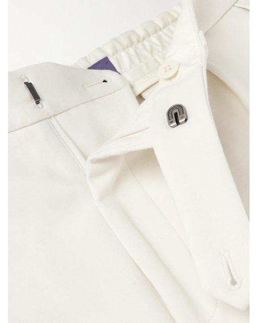 Ralph Lauren Purple Label White Straight-leg Cotton-blend Jersey Trousers for men