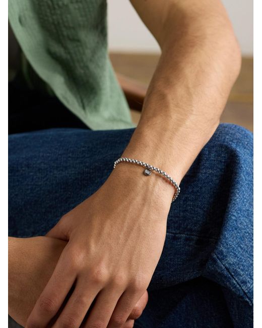 Sydney Evan Black Rhodium-plated Diamond Beaded Bracelet for men