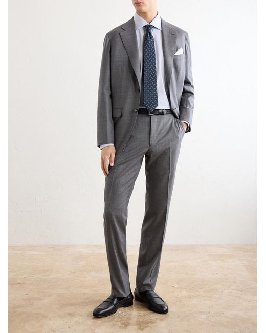 Brioni Blue Striped Cotton-Poplin Shirt for men