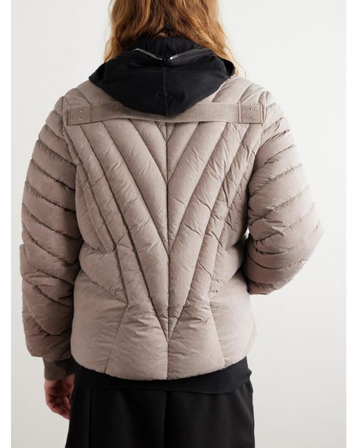 Rick Owens Natural Moncler Radiance Quilted Shell Down Jacket for men