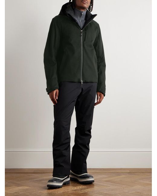 Sease Green Balma 2.0 Padded Coated-Cashmere Hooded Jacket for men