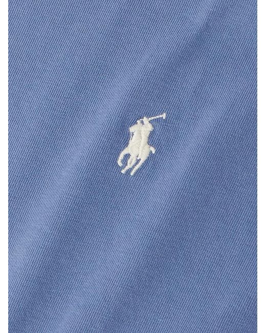Polo Ralph Lauren Blue Logo-Embroidered Cotton-Jersey T-Shirt for men