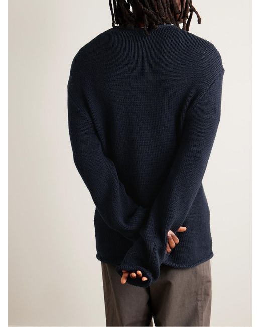The Row Blue Anteo Cotton And Cashmere-blend Sweater for men