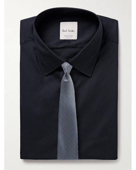 Paul Smith Schmal geschnittenes Hemd aus Popeline aus einer Baumwollmischung in Black für Herren