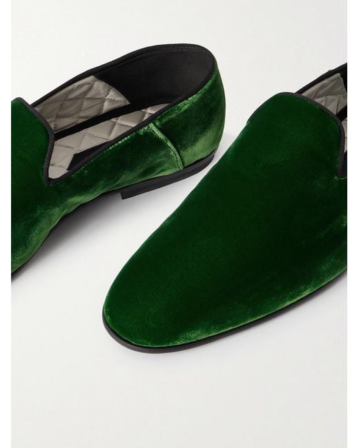 Tom Ford Green Steven Velvet Slippers for men