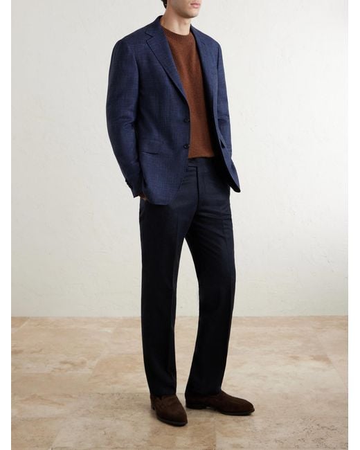 Canali Blue Kei Wool Suit Jacket for men