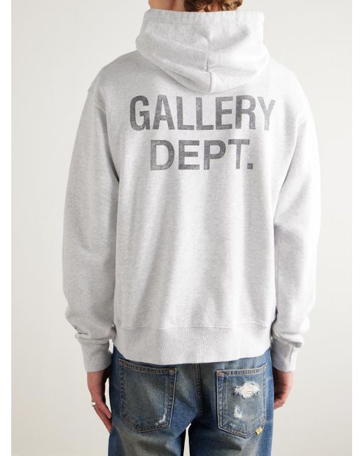 GALLERY DEPT. White Logo-Print Paint-Splattered Cotton-Jersey Hoodie for men