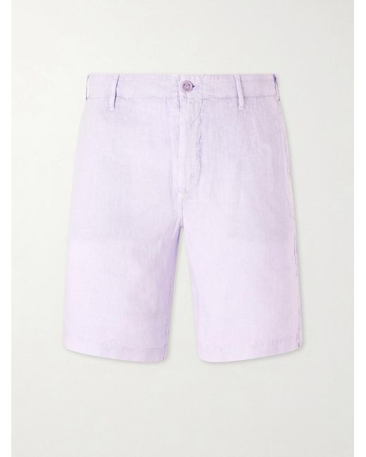 Vilebrequin Purple Straight-Leg Garment-Dyed Linen Shorts for men