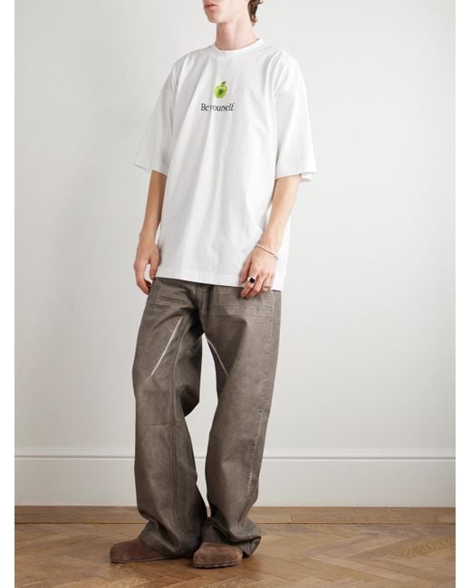 Vetements Be Yourself Oversized-T-Shirt aus Baumwoll-Jersey mit Print in White für Herren