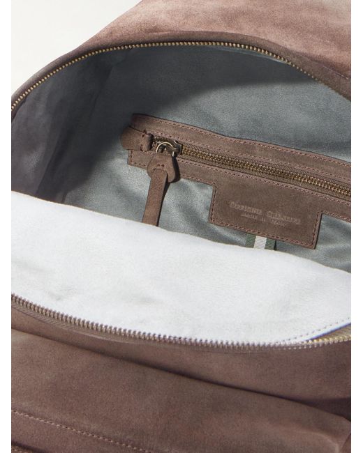 Officine Creative Brown Oc 001 Suede Backpack for men