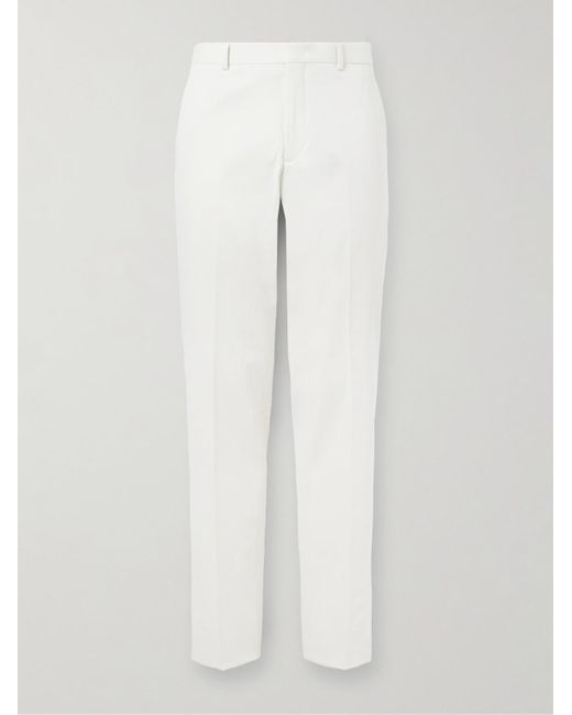 Loro Piana White Jarno Austin Straight-Leg Stretch-Cotton Twill Trousers for men