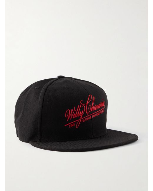 Willy Chavarria Black Fine Fashion Logo-Embroidered Twill Baseball Cap for men