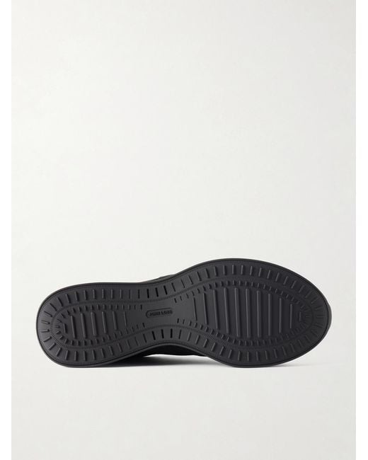 John Lobb Black Elastic Stream Nubuck Sneakers for men
