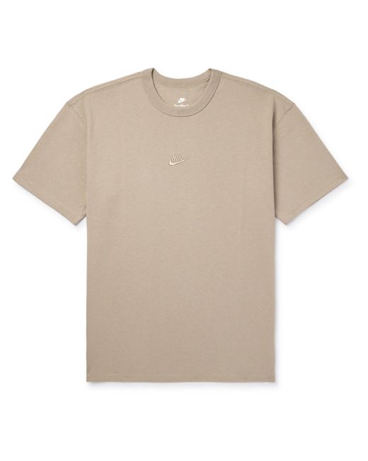 Nike Natural Sportswear Premium Essentials Logo-embroidered Cotton-jersey T-shirt for men