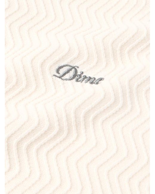 Dime Natural Logo-embroidered Textured-knit Cotton Polo Shirt for men