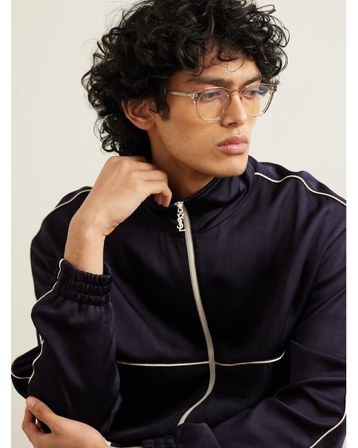 Saint Laurent Natural Round-Frame Recycled-Acetate Optical Lenses for men